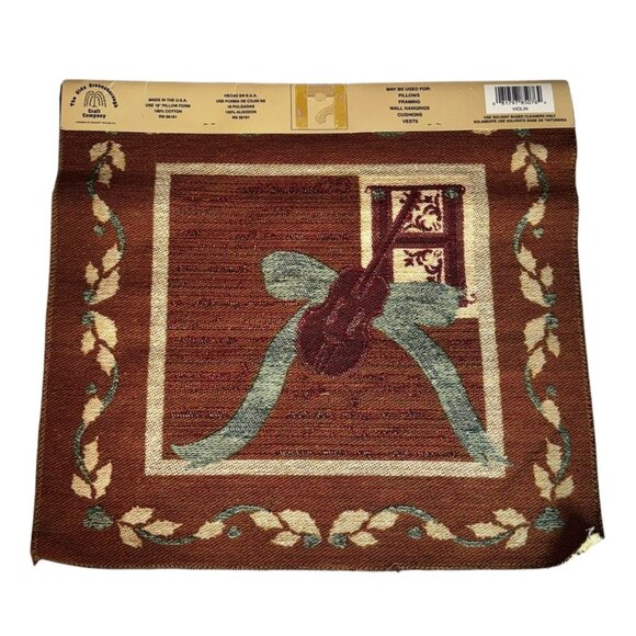 Old Greensborough Craft Co Christmas Violin Jacquard Tapestry Panel - French Hor - Picture 4 of 7
